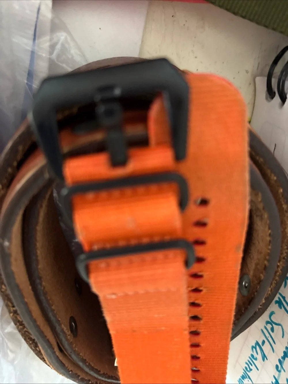 Men's Orange Canvas wrist watch band by Diesel